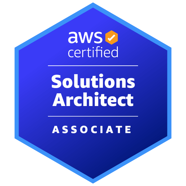 Amazon Web Services AWS Certified Solutions Architect - Associate certification badge